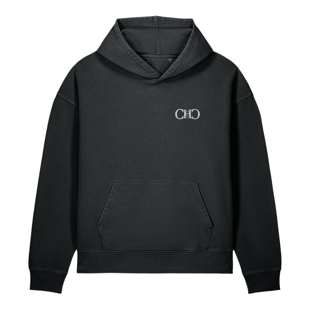 Washed Hoodie — Black front